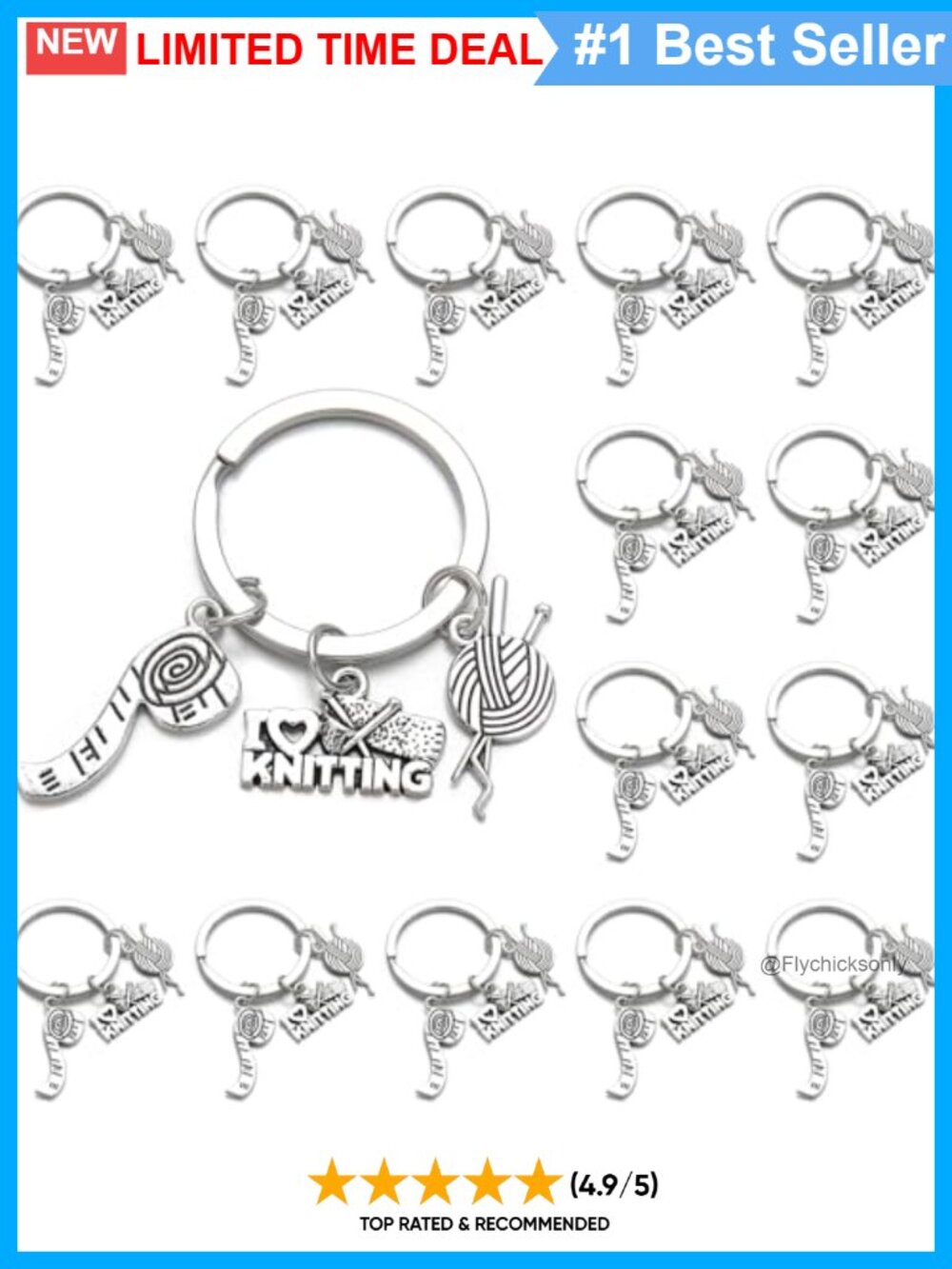 Zinc Alloy Sewing Keychain Set 20PCS Quilting Gift for Seamstress